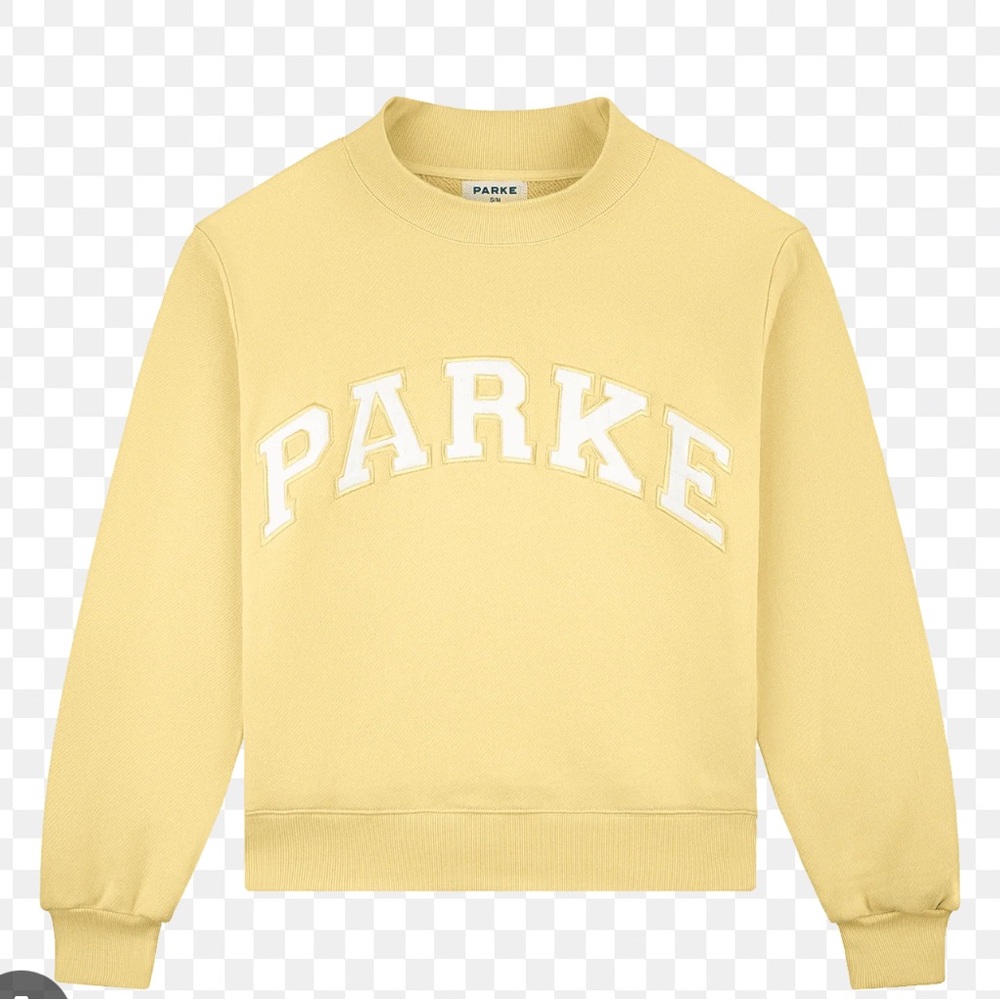 Parke Soft Yellow Crewneck Sweatshirt with White Appliqué